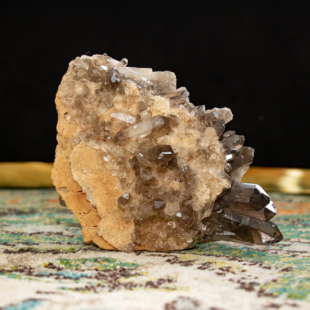 Smoky Quartz Cluster with Sandstone Matrix – (6.6 lbs)