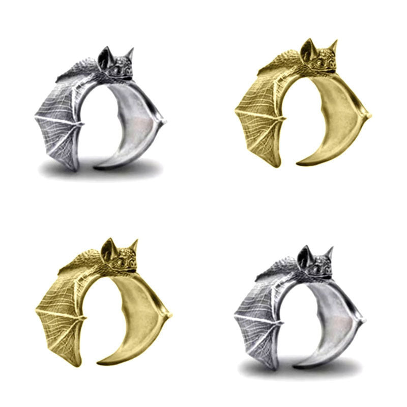 Bat Ring – Gothic Wrap Ring in Silver or Gold Finish