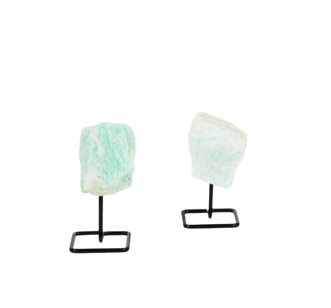 Cristal d'amazonite naturel sur support métallique – Décoration de pierres précieuses curatives, cadeaux de thérapie méditative