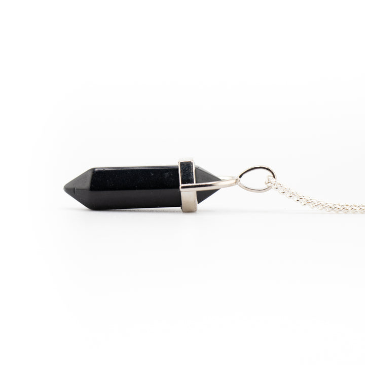 Collier pendentif en pointe d'obsidienne naturelle fabriqué à la main