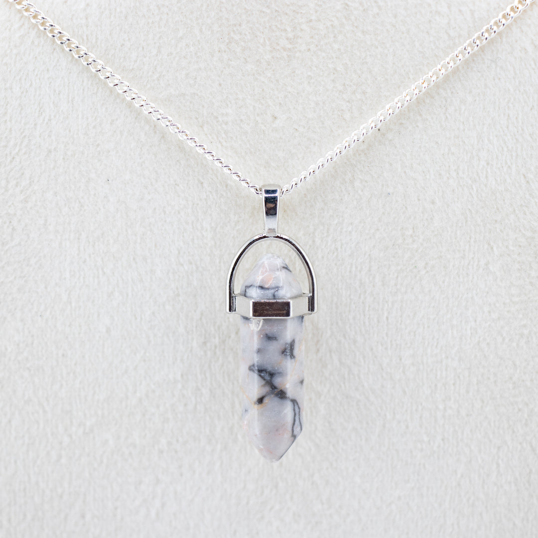 Picasso Jasper Point Pendant Necklace - Handcrafted Crystal Jewelry