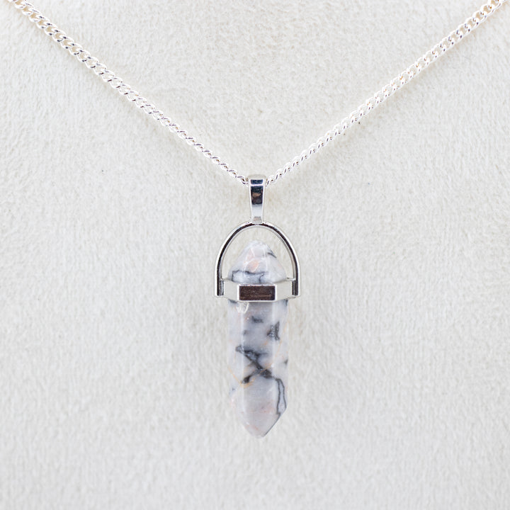 Picasso Jasper Point Pendant Necklace - Handcrafted Crystal Jewelry