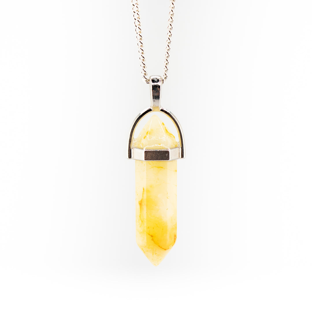 Citrine Point Pendant Necklace - Handcrafted Crystal Jewelry