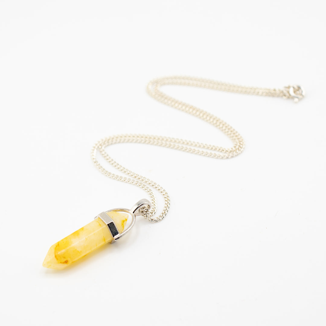 Citrine Point Pendant Necklace - Handcrafted Crystal Jewelry