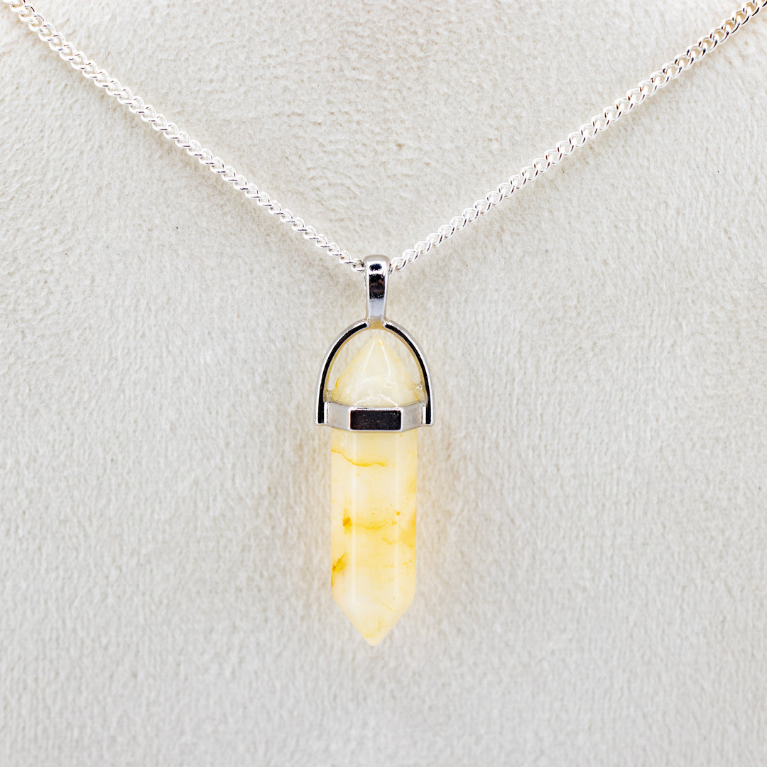 Citrine Point Pendant Necklace - Handcrafted Crystal Jewelry