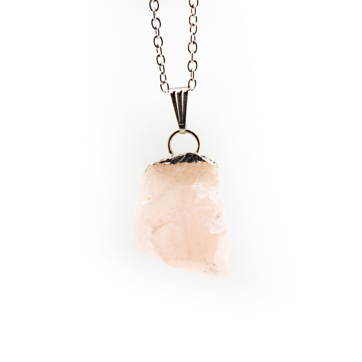 Rose Quartz Gemstone Pendant Necklace - Handcrafted Crystal Jewelry
