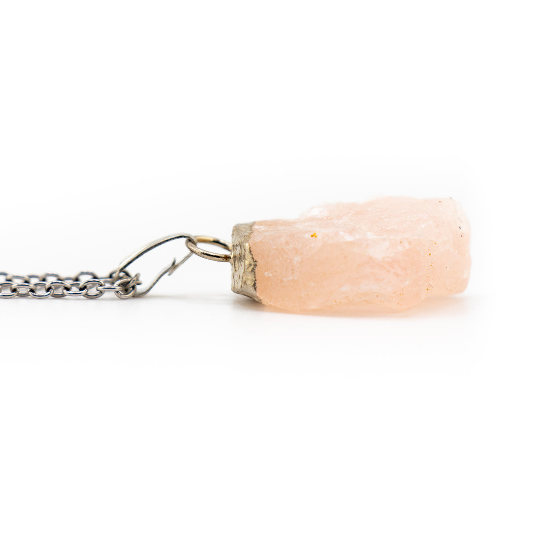 Rose Quartz Gemstone Pendant Necklace - Handcrafted Crystal Jewelry