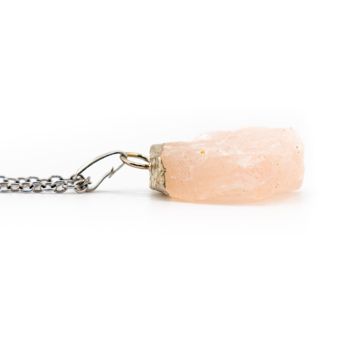 Rose Quartz Gemstone Pendant Necklace - Handcrafted Crystal Jewelry