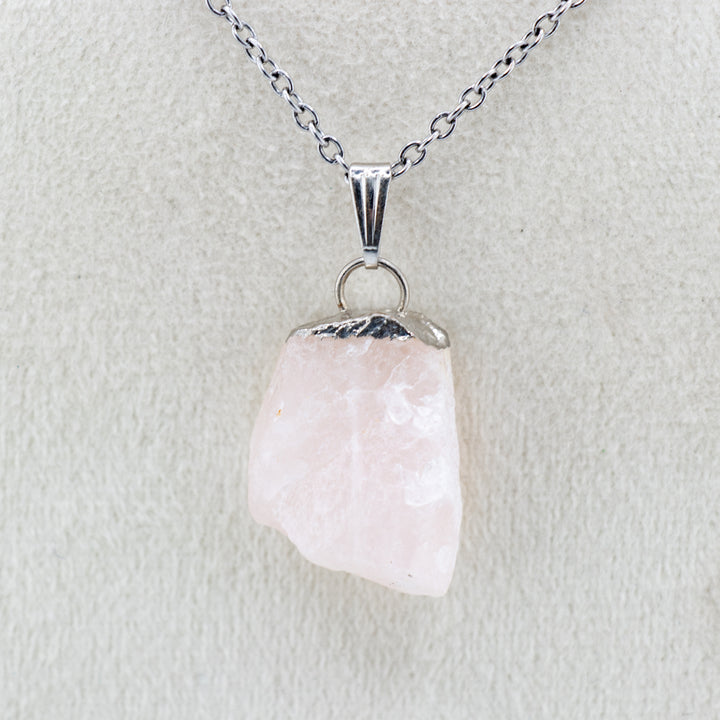 Rose Quartz Gemstone Pendant Necklace - Handcrafted Crystal Jewelry