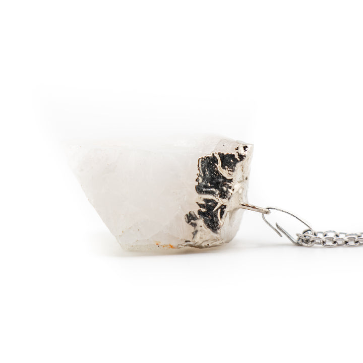 Milky Quartz Gemstone Pendant Necklace - Handcrafted Crystal Jewelry