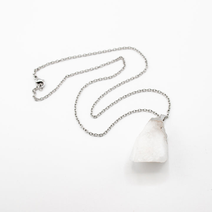 Milky Quartz Gemstone Pendant Necklace - Handcrafted Crystal Jewelry