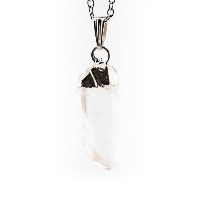 Handcrafted Natural Lemurian Quartz Gemstone Pendant Necklace