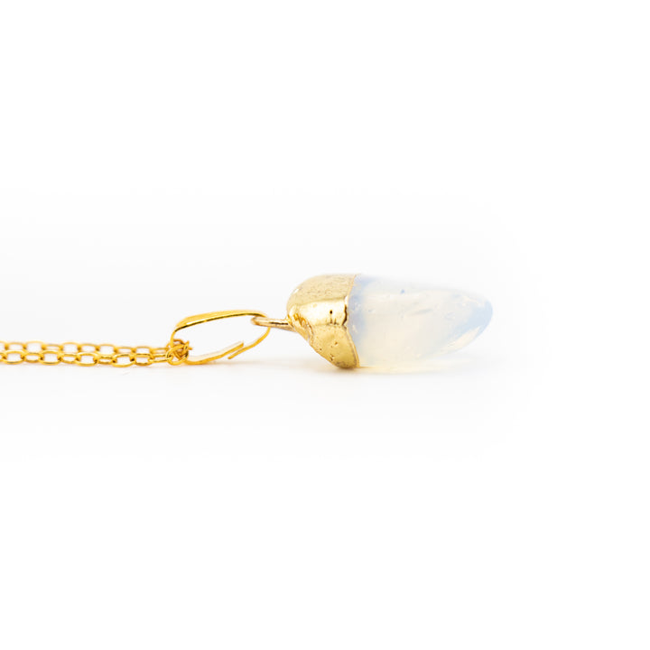 Collier avec pendentif en pierre précieuse d'opalite naturelle fabriqué à la main