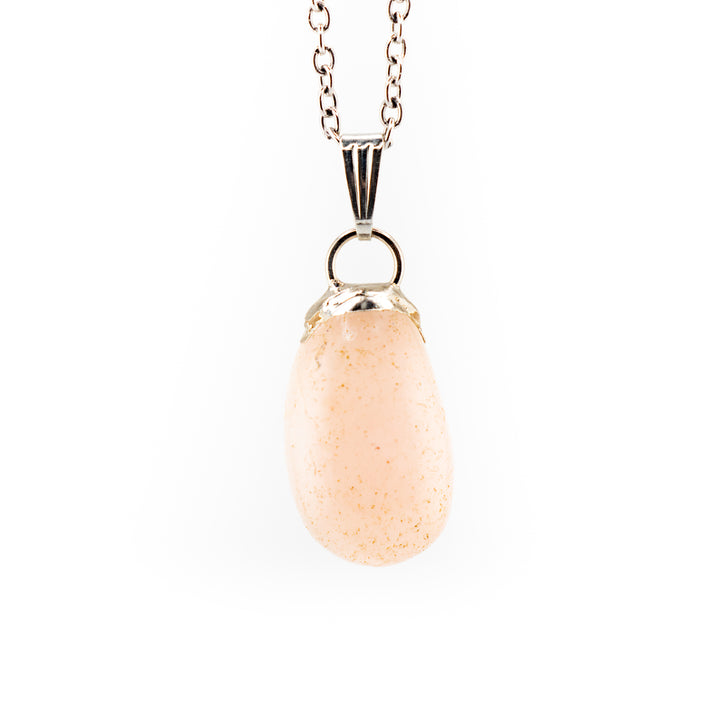 Rose Quartz Gemstone Pendant Necklace - Handcrafted Crystal Jewelry