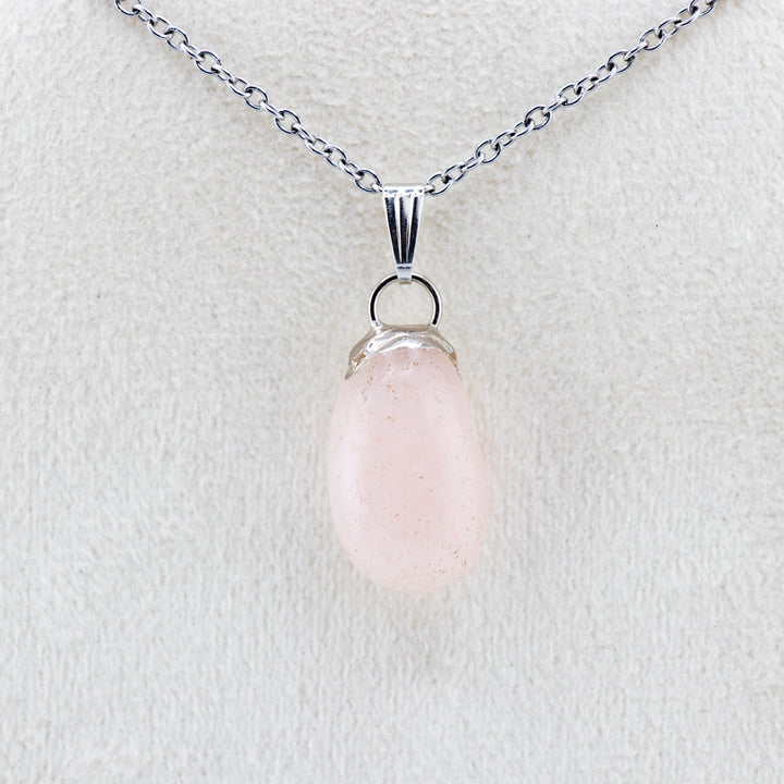 Rose Quartz Gemstone Pendant Necklace - Handcrafted Crystal Jewelry