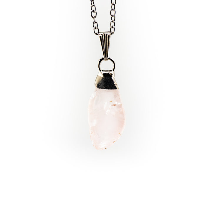 Rose Quartz Gemstone Pendant Necklace - Handcrafted Crystal Jewelry