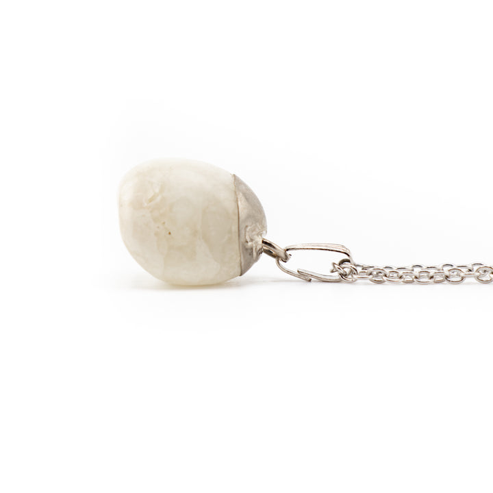 Milky Quartz Gemstone Pendant Necklace - Handcrafted Crystal Jewelry