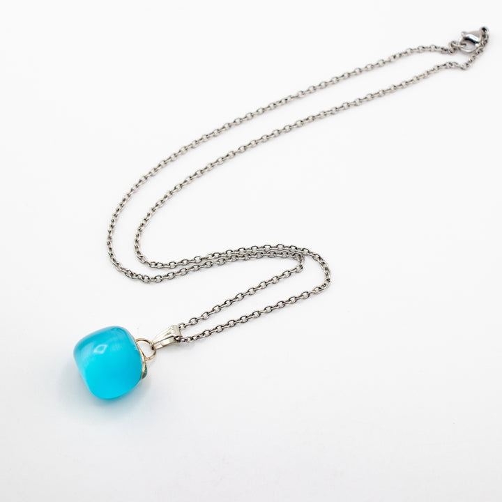 Multicolor Cat’s Eye Tumbled Pendant Necklace