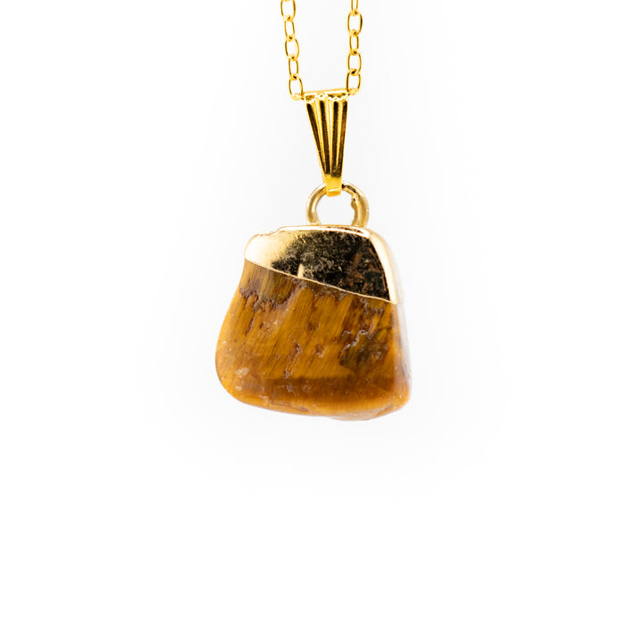 Tiger Eye Gemstone Pendant Necklace - Handcrafted Crystal Jewelry