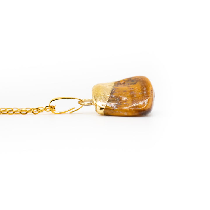 Tiger Eye Gemstone Pendant Necklace - Handcrafted Crystal Jewelry