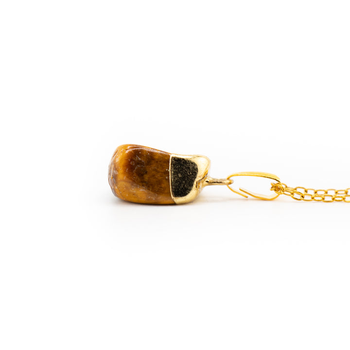 Tiger Eye Gemstone Pendant Necklace - Handcrafted Crystal Jewelry