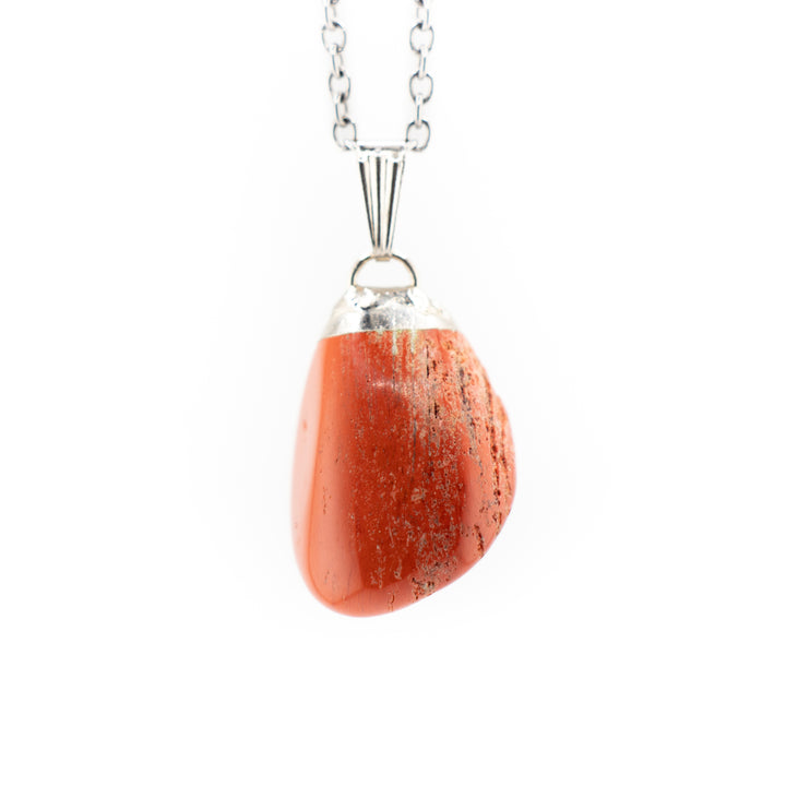 Handcrafted Natural Red Jasper Gemstone Pendant Necklace