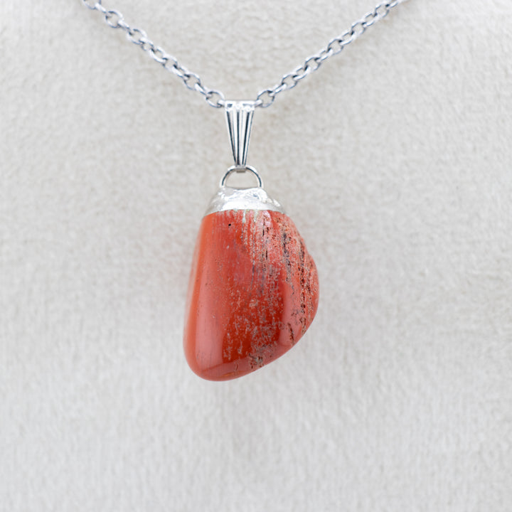 Handcrafted Natural Red Jasper Gemstone Pendant Necklace