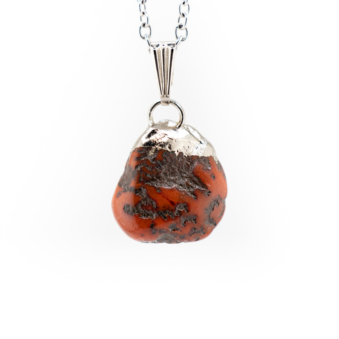 Red Jasper Gemstone Pendant Necklace - Handcrafted Crystal Jewelry