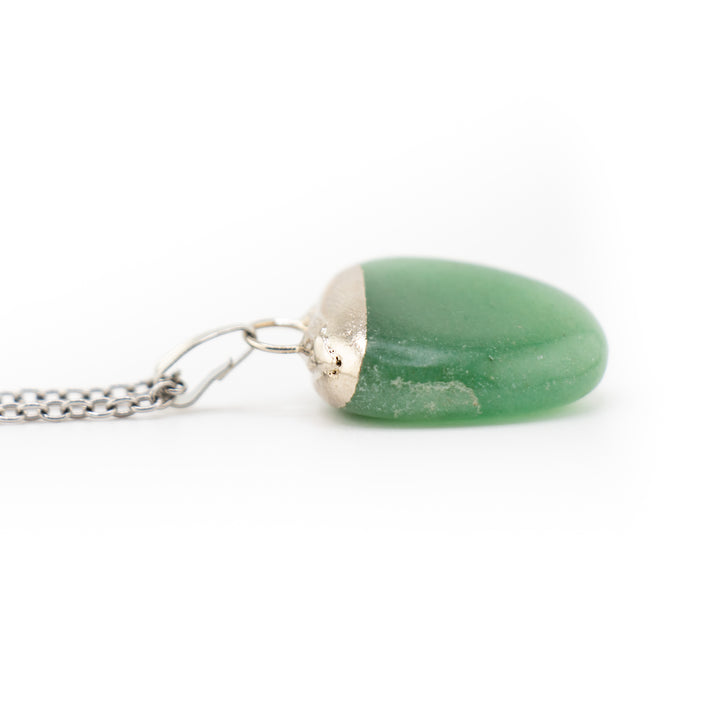 Green Aventurine Gemstone Pendant Necklace - Handcrafted Crystal Jewelry