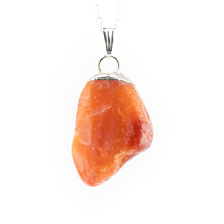 Collier pendentif en cornaline naturelle fabriqué à la main