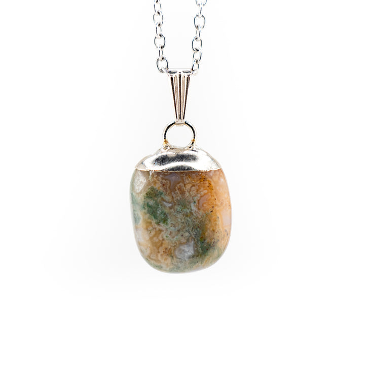 Collier pendentif en agate indienne naturelle fabriquée à la main
