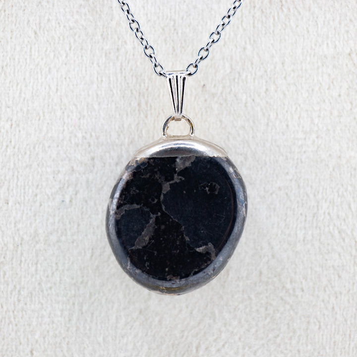 Hematite Gemstone Pendant Necklace - Handcrafted Crystal Jewelry