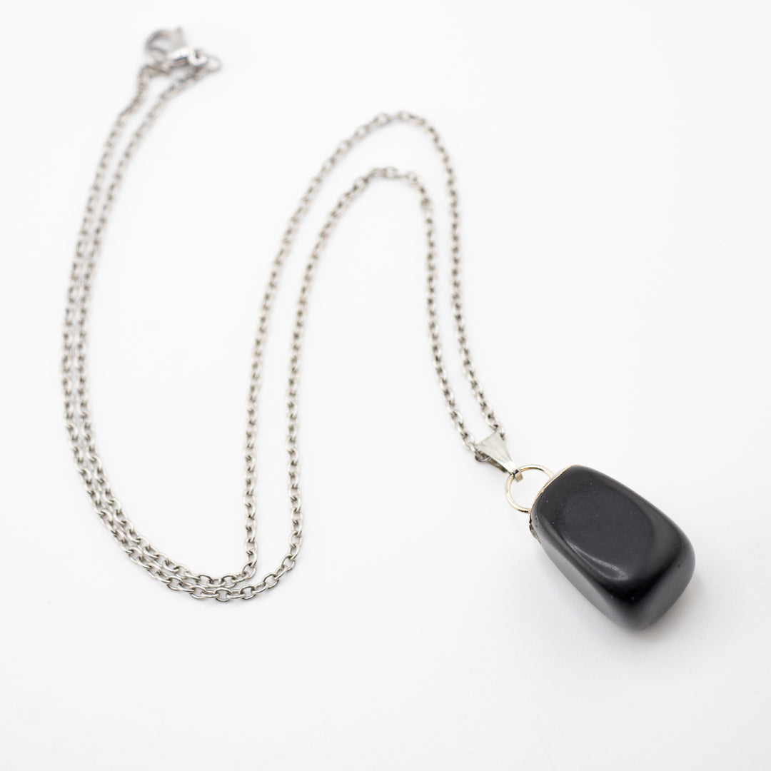 Obsidian Gemstone Pendant Necklace - Handcrafted Crystal Jewelry