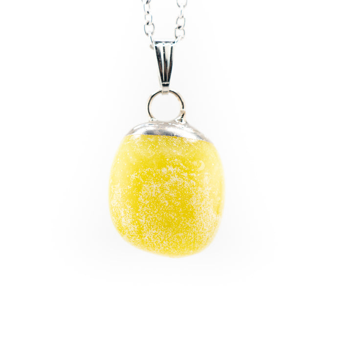 Lemon Jade Gemstone Pendant Necklace - Handcrafted Crystal Jewelry
