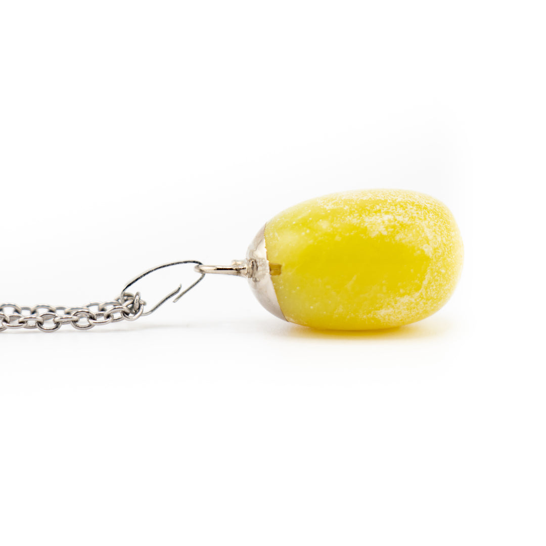 Lemon Jade Gemstone Pendant Necklace - Handcrafted Crystal Jewelry