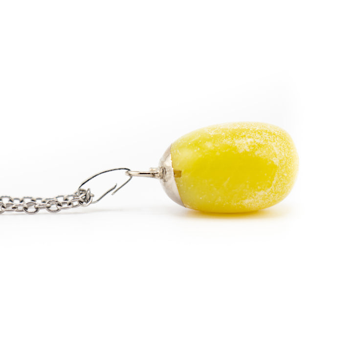 Lemon Jade Gemstone Pendant Necklace - Handcrafted Crystal Jewelry