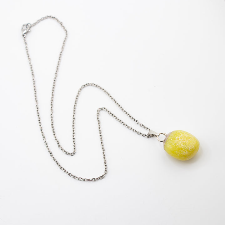 Lemon Jade Gemstone Pendant Necklace - Handcrafted Crystal Jewelry