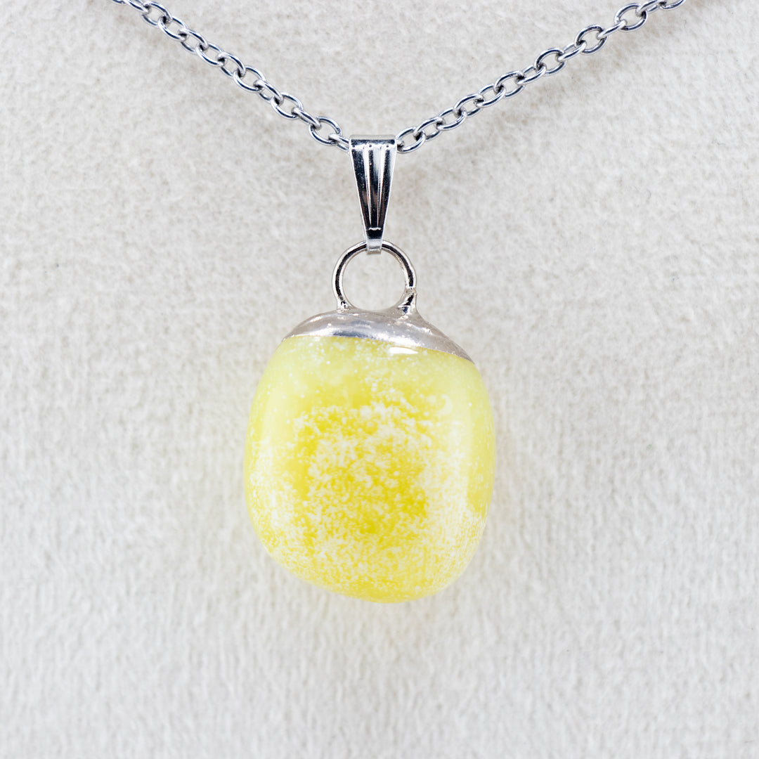 Lemon Jade Gemstone Pendant Necklace - Handcrafted Crystal Jewelry
