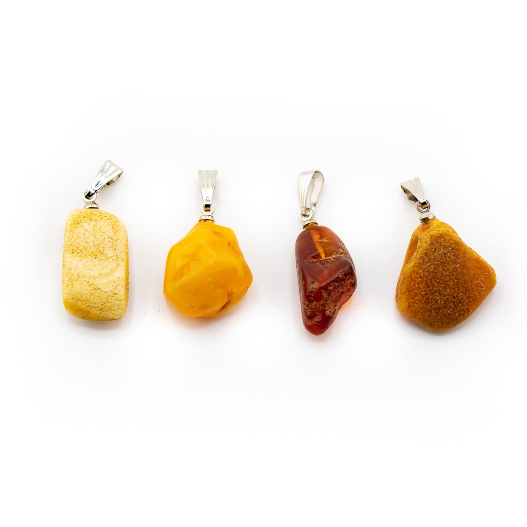 Baltic Amber Gemstone Pendant Necklace - Handcrafted Crystal Jewelry