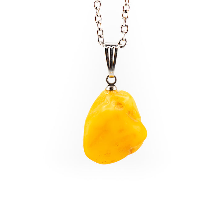 Baltic Amber Gemstone Pendant Necklace - Handcrafted Crystal Jewelry