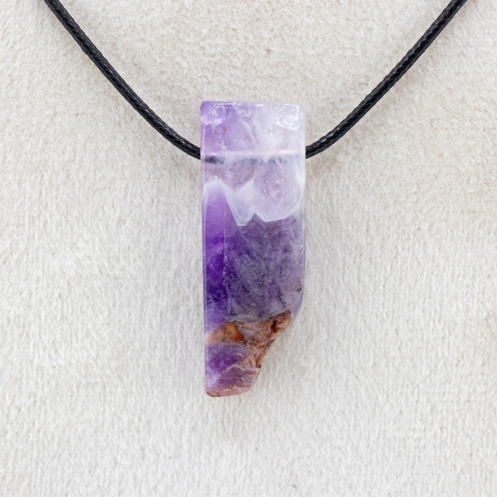 Handcrafted Natural Dream Amethyst Metal Free Pendant Necklace for Sensitive Skin