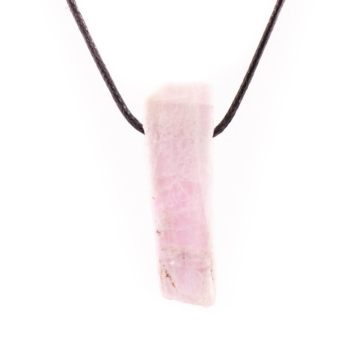 Handcrafted Natural Kunzite Metal Free Pendant Necklace for Sensitive Skin