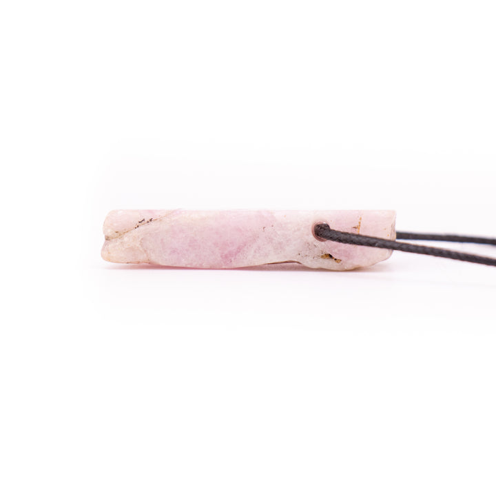 Handcrafted Natural Kunzite Metal Free Pendant Necklace for Sensitive Skin