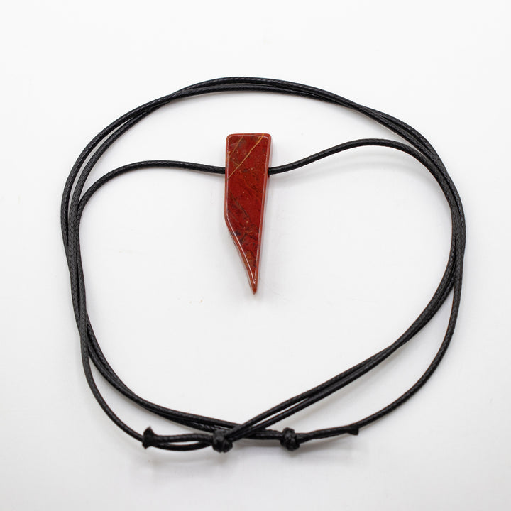 Handcrafted Natural Red Jasper Metal Free Pendant Necklace for Sensitive Skin