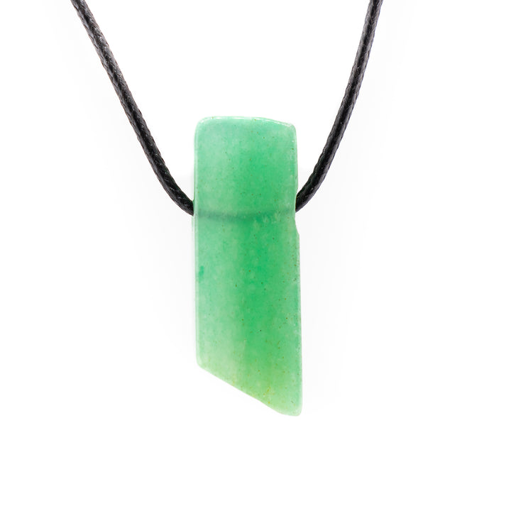Handcrafted Natural Green Aventurine Metal Free Pendant Necklace for Sensitive Skin