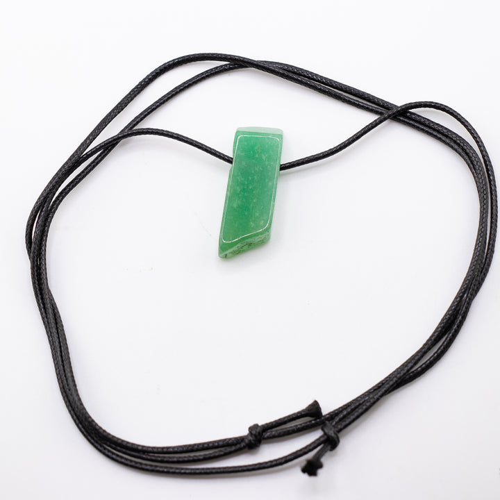 Handcrafted Natural Green Aventurine Metal Free Pendant Necklace for Sensitive Skin