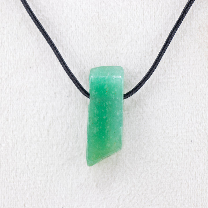 Handcrafted Natural Green Aventurine Metal Free Pendant Necklace for Sensitive Skin