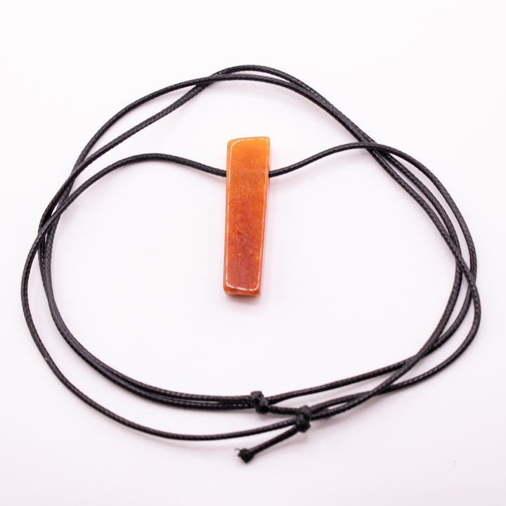 Handcrafted Natural Red Aventurine Metal Free Pendant Necklace for Sensitive Skin