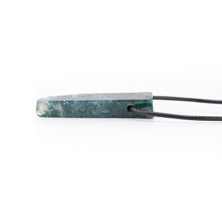 Handcrafted Natural Moss Agate Metal Free Pendant Necklace for Sensitive Skin