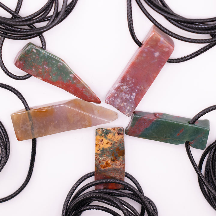 Handcrafted Natural Indian Agate Metal Free Pendant Necklace for Sensitive Skin